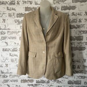 Brooks Brothers 346 Blazer Silk Wool Linen Plaid Women’s Size 2 Tailored Jacket